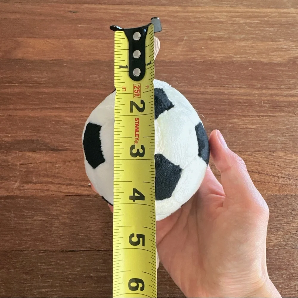 Soccer Ball Plush Keychain Clip Cute Sports Bag Charm Backpack Accessory Gift - Picture 7 of 7